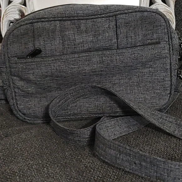 LUG Carousel Dark Gray Crossbody Bag 9.5" L × 5.5" H × 2" W Multiple pockets - Picture 3 of 8